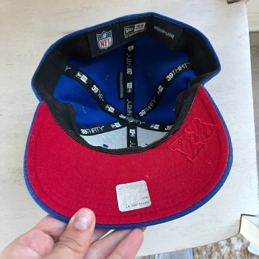 New York Giants Hat Cap Strap Back Blue White NFL Football Adjustable Mens